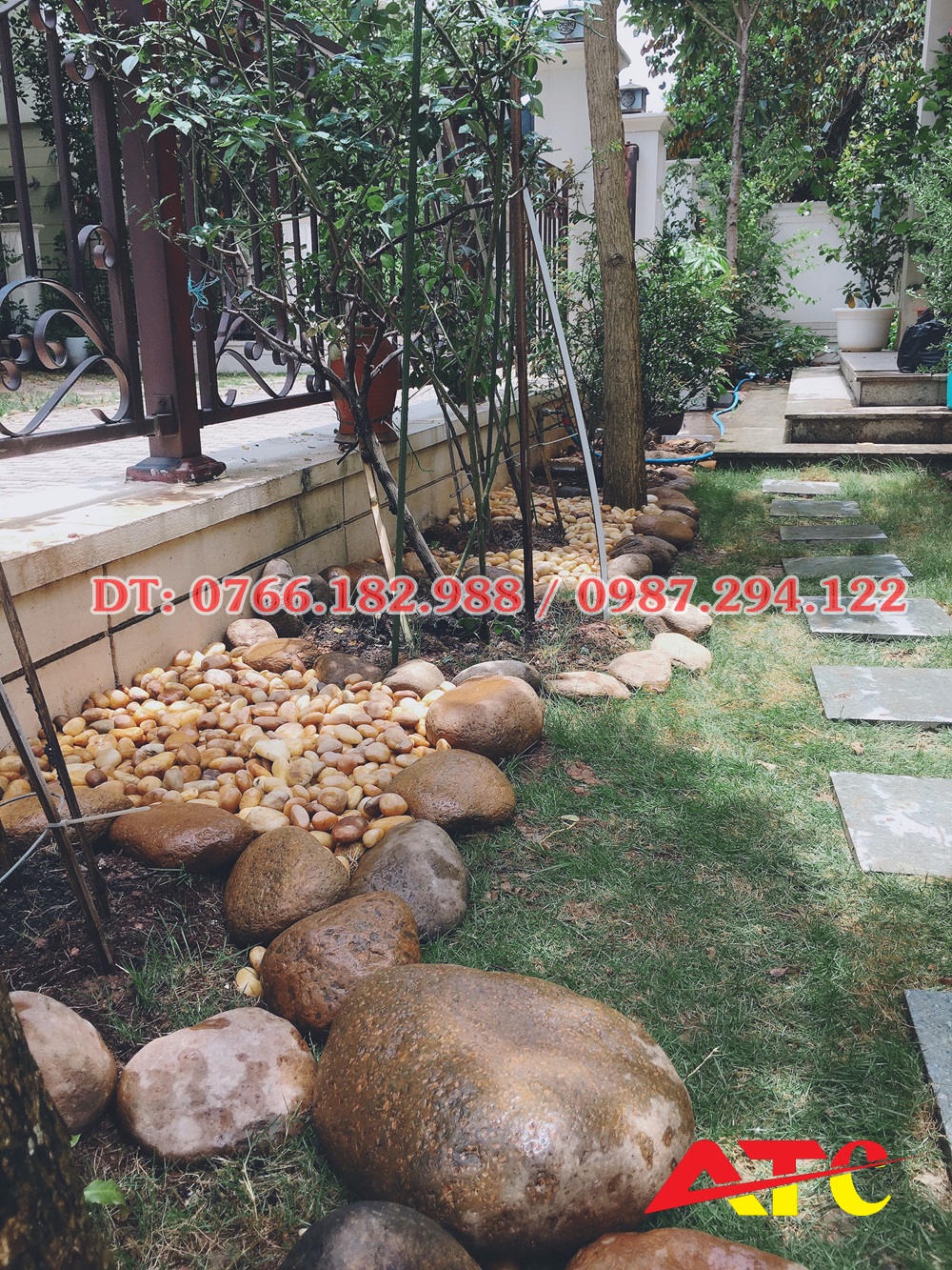 Trang trí sân vườn bằng đá cuội - Cung cấp đá cuội sân vườn giá rẻ